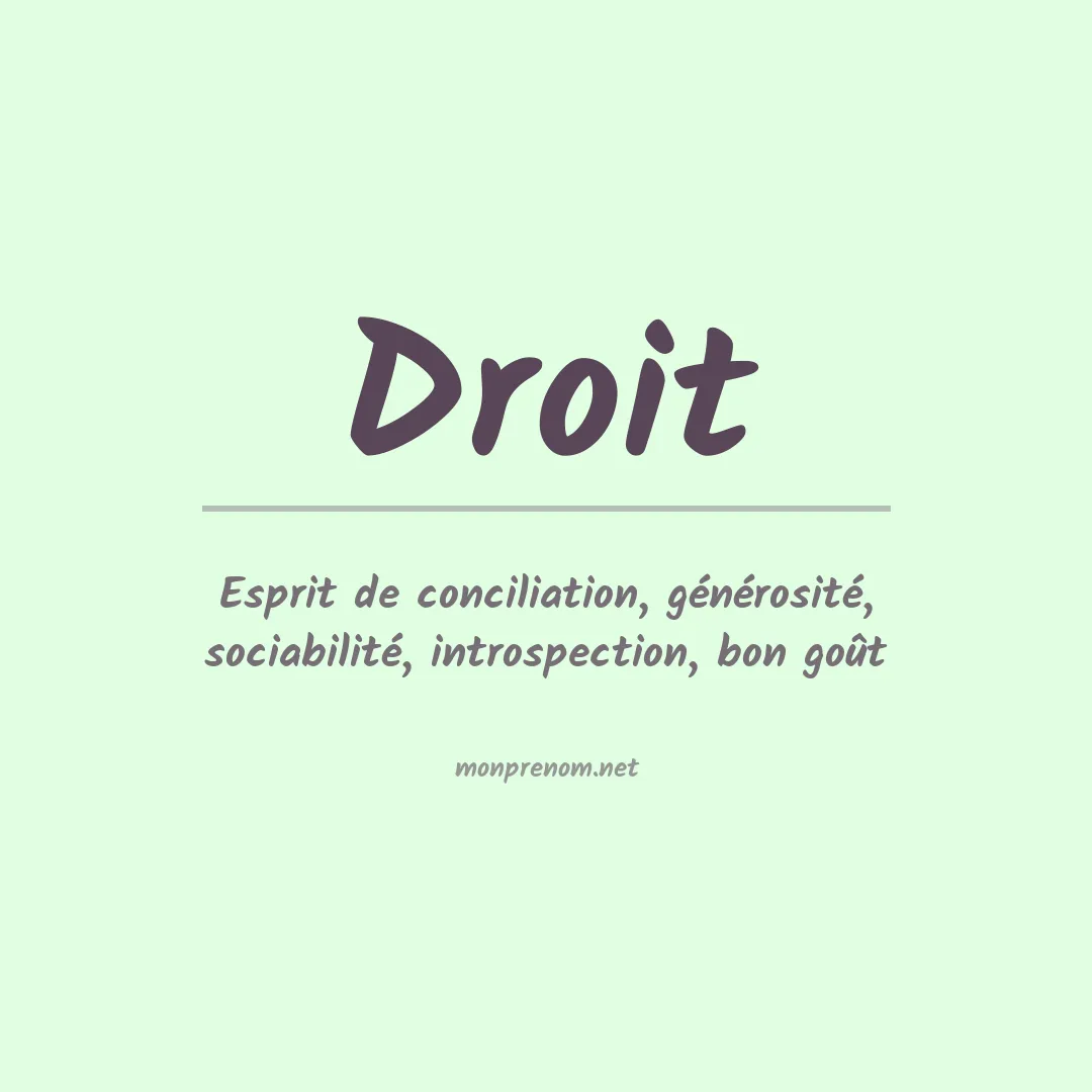 Signification du Prénom Droit