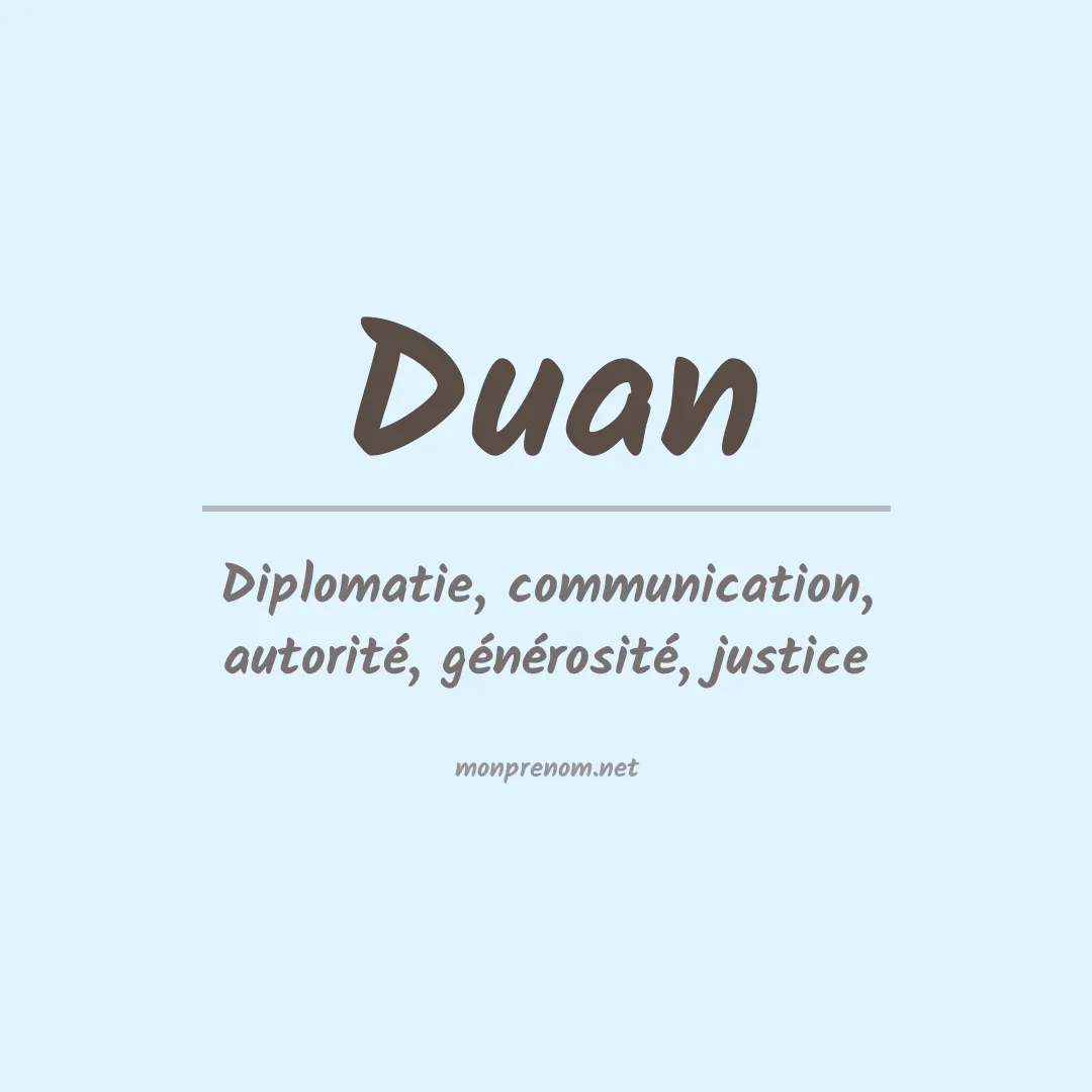Signification du Prénom Duan