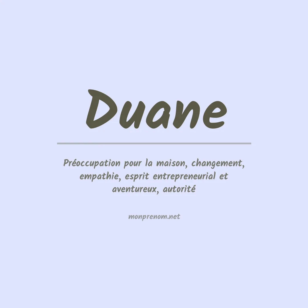 Signification du Prénom Duane