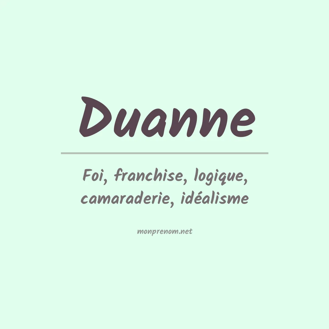 Signification du Prénom Duanne