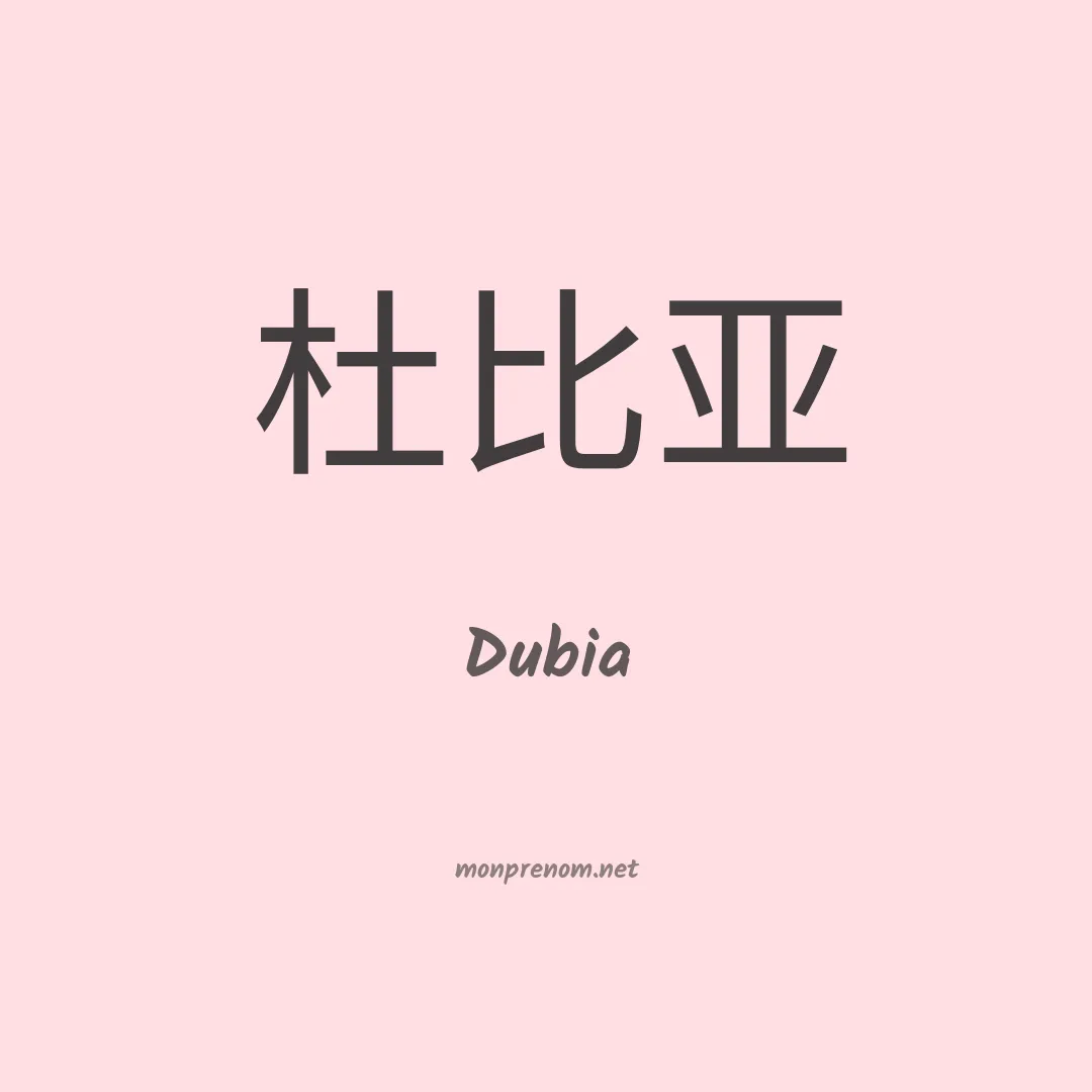 Dubia en chino