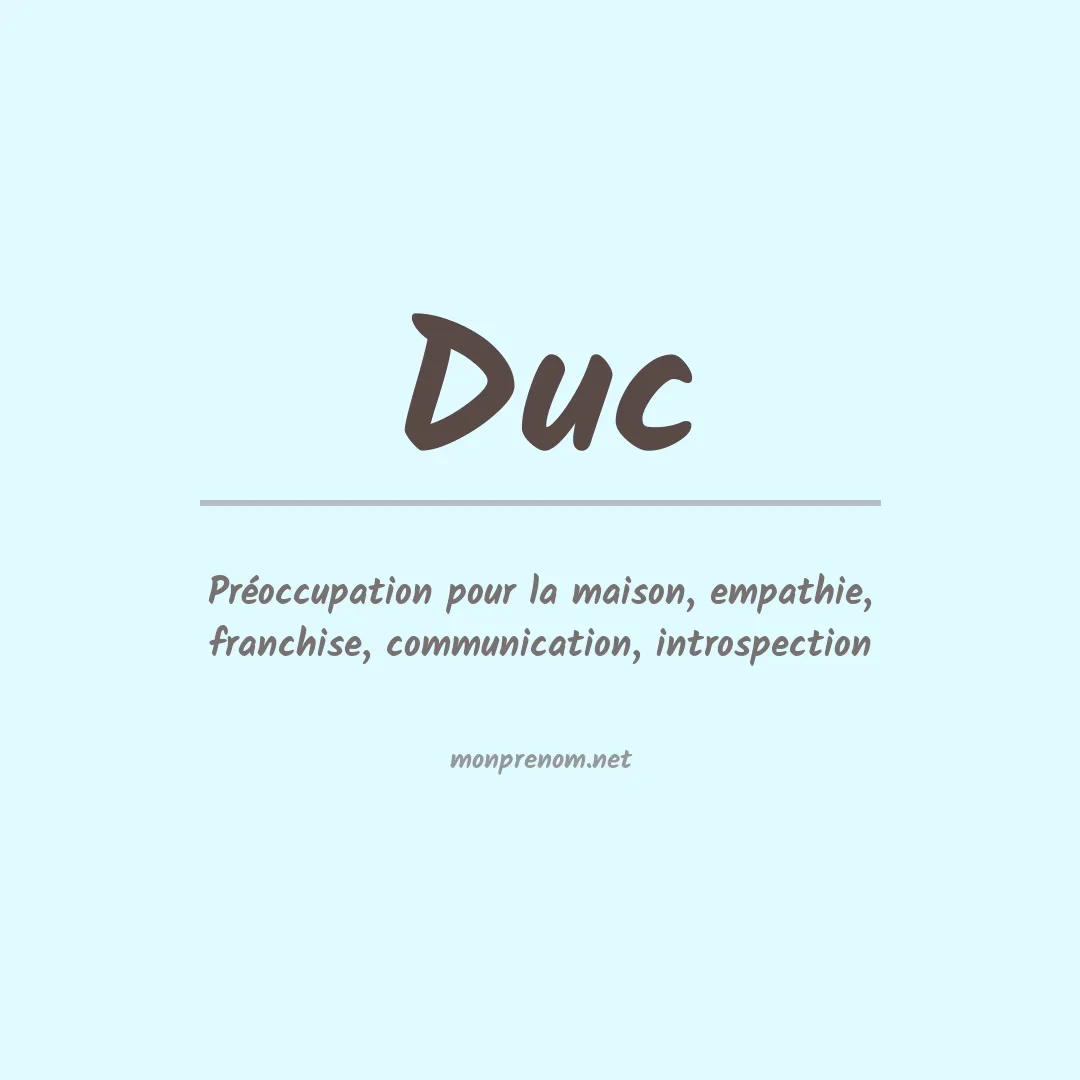 Signification du Prénom Duc Signification du Prénom Duc