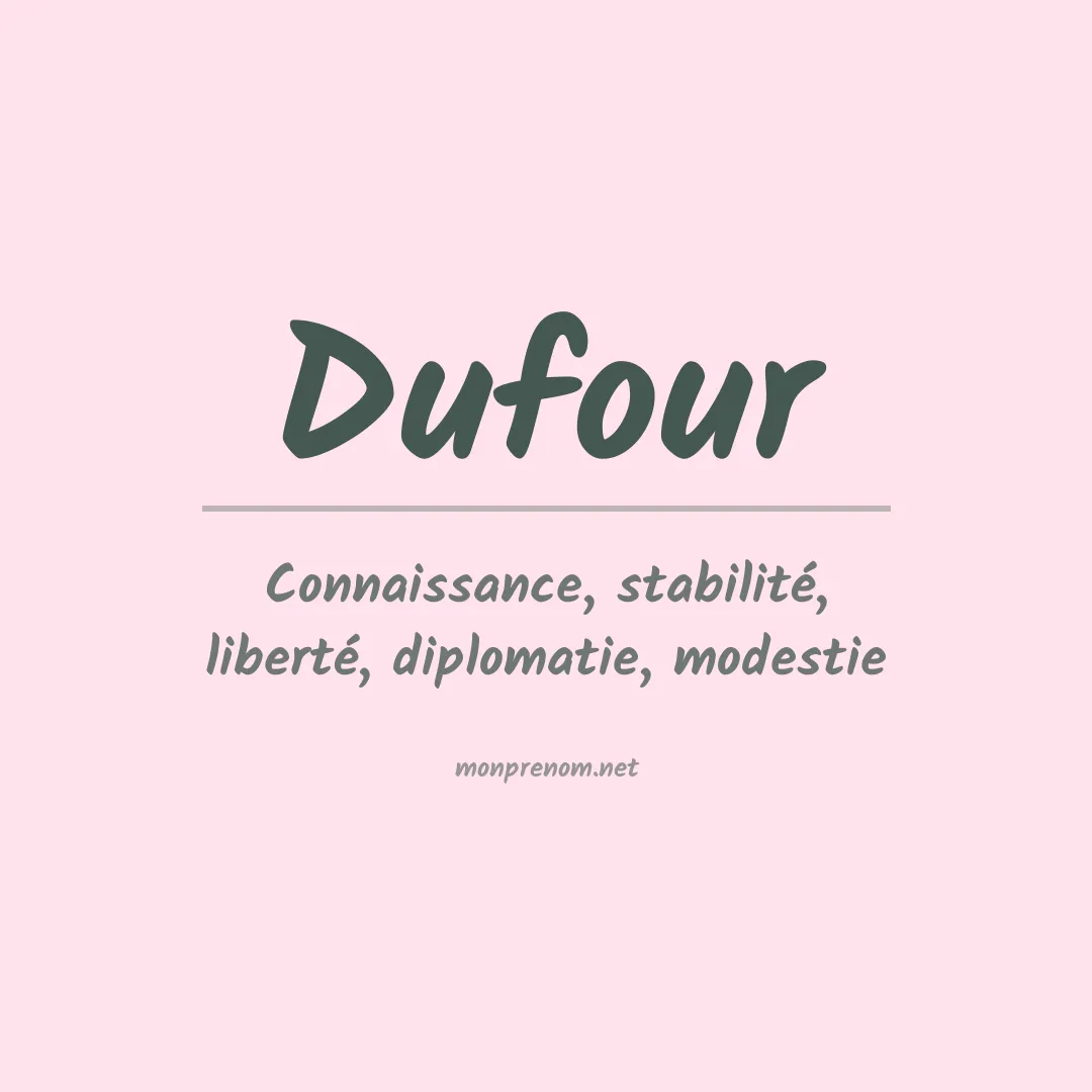 Signification du Prénom Dufour