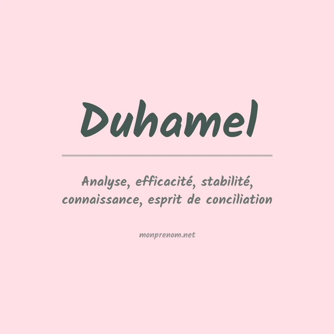 Signification du Prénom Duhamel