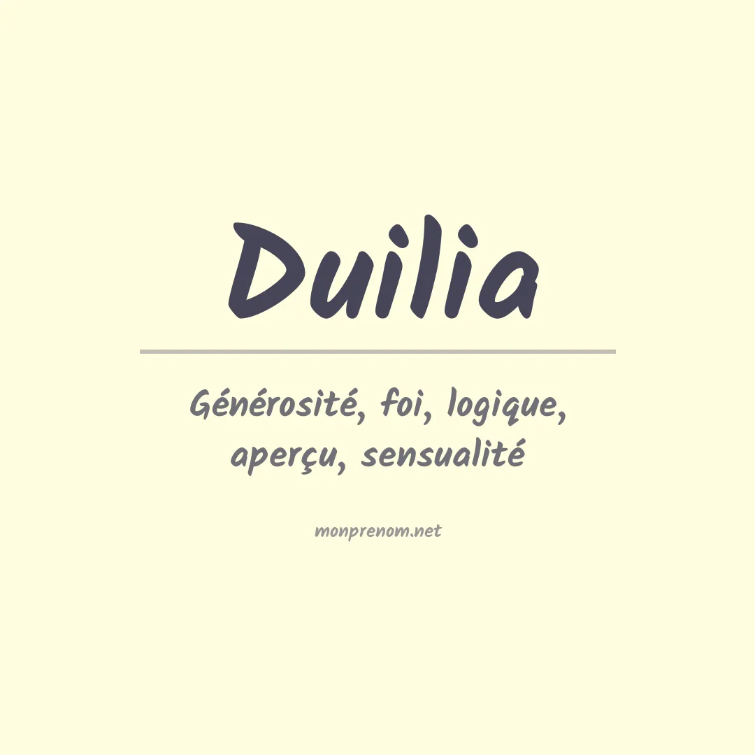 Signification du Prénom Duilia