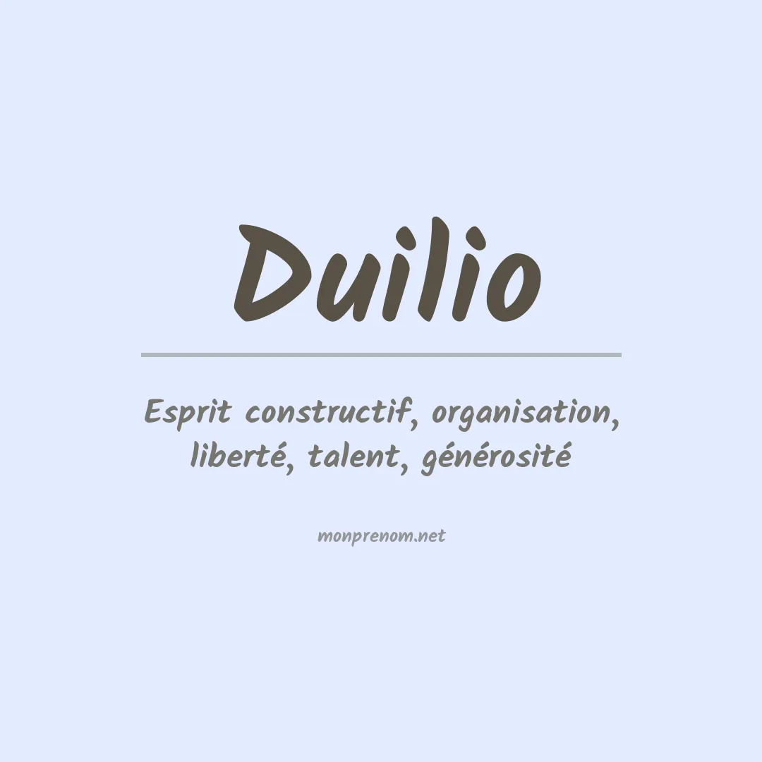 Signification du Prénom Duilio