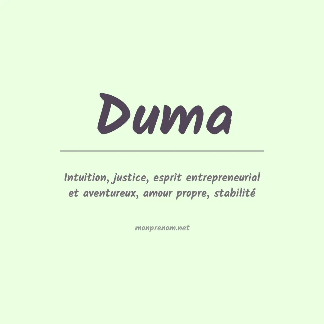 Signification du Prénom Duma