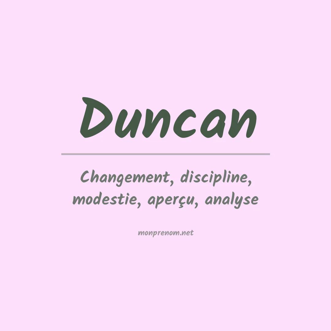 Signification du Prénom Duncan