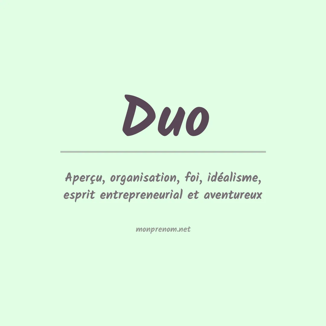 Signification du Prénom Duo Signification du Prénom Duo