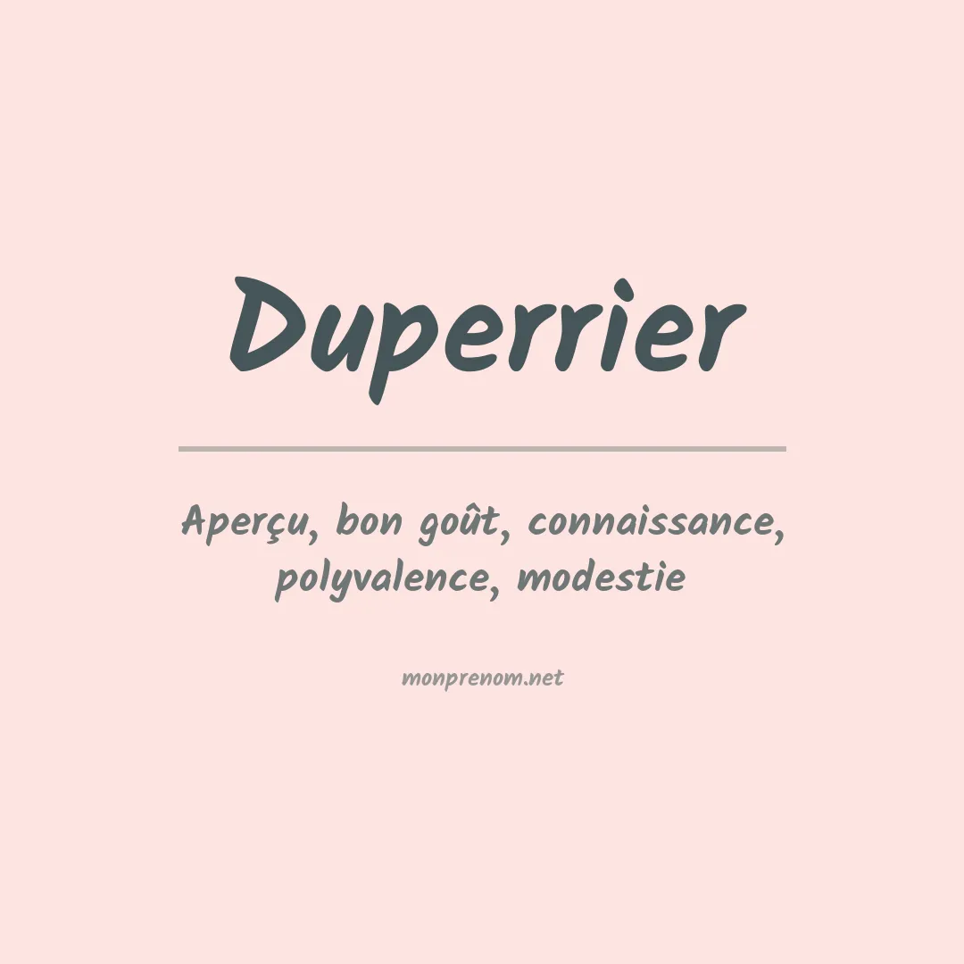 Signification du Prénom Duperrier Signification du Prénom Duperrier