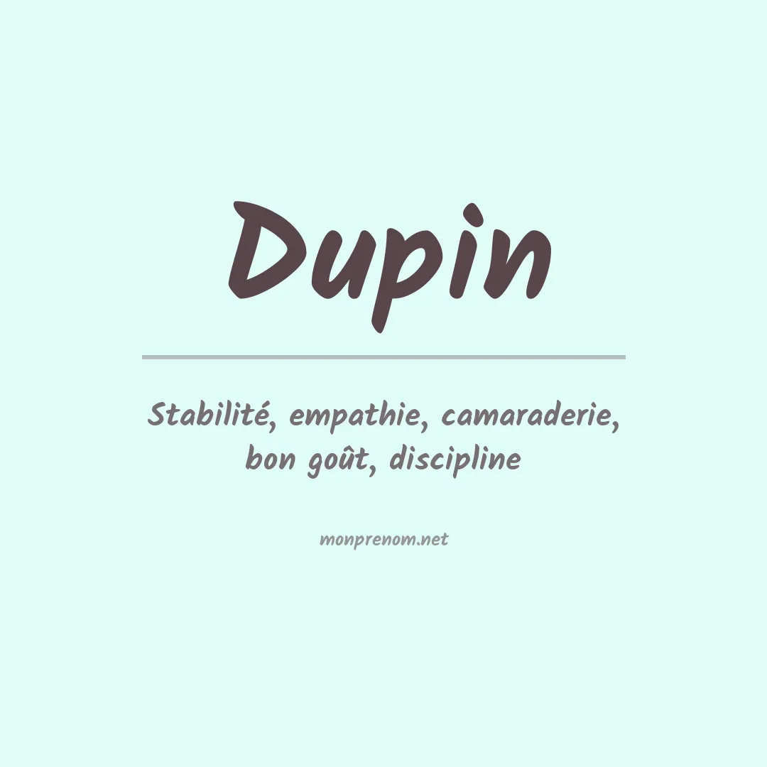 Signification du Prénom Dupin
