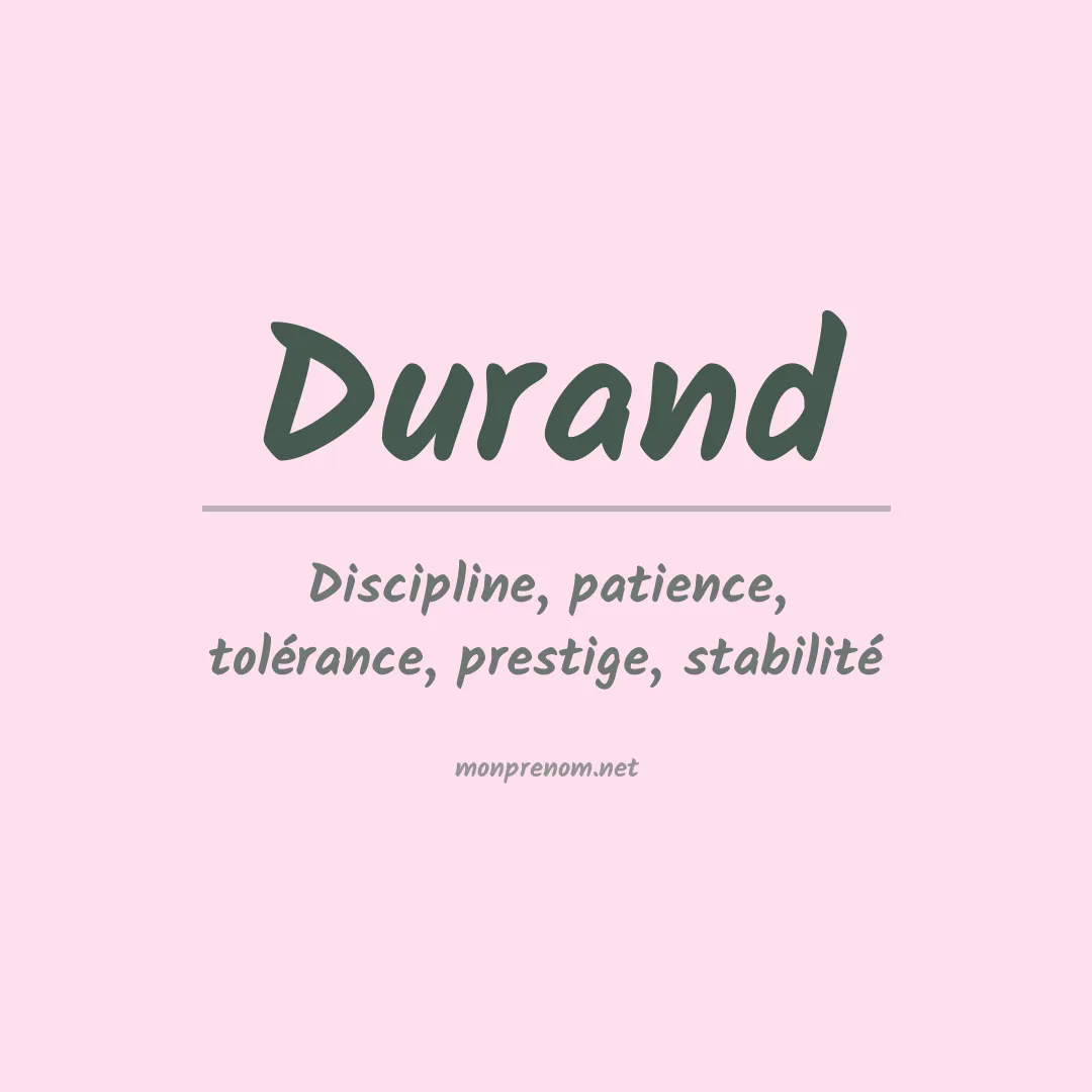Signification du Prénom Durand