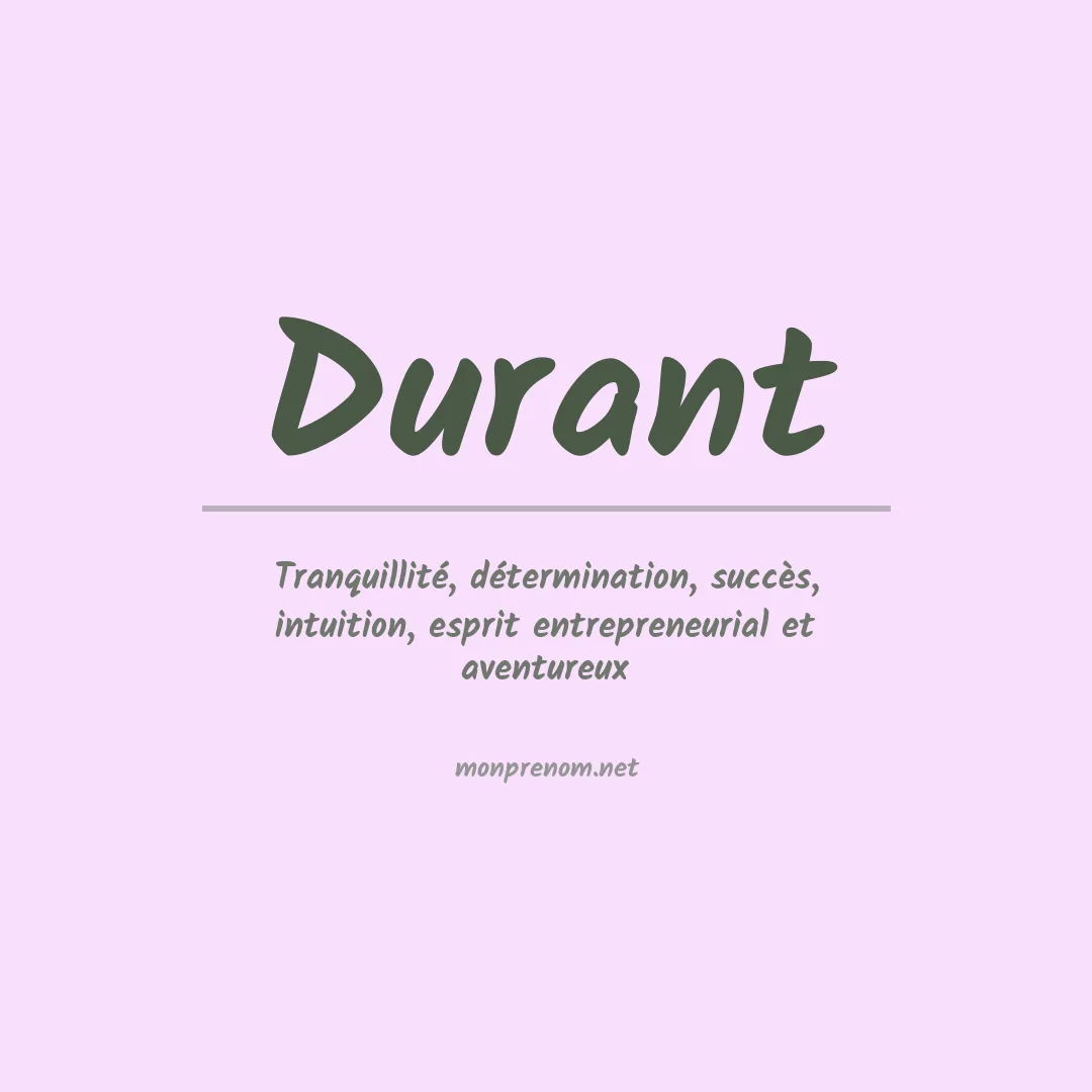 Signification du Prénom Durant