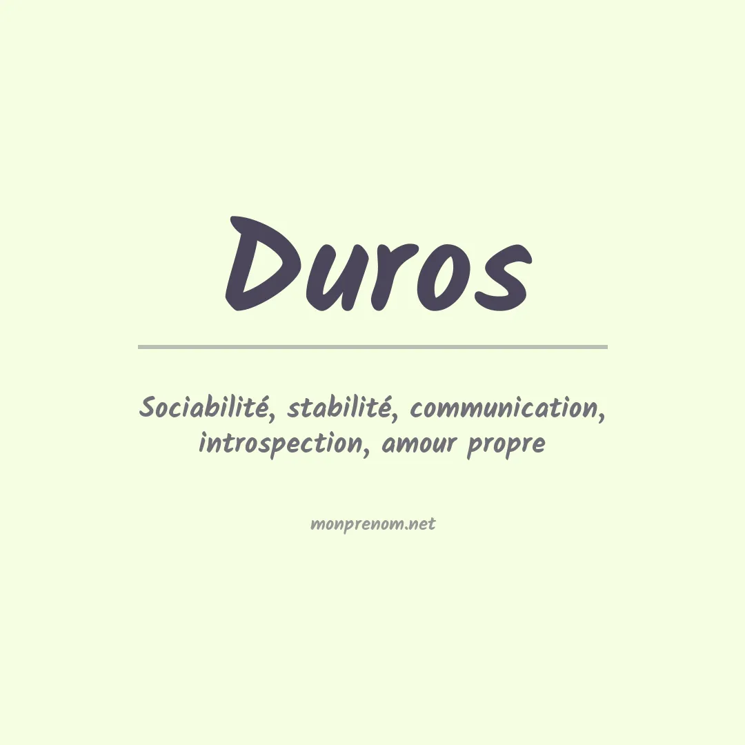 Signification du Prénom Duros Signification du Prénom Duros