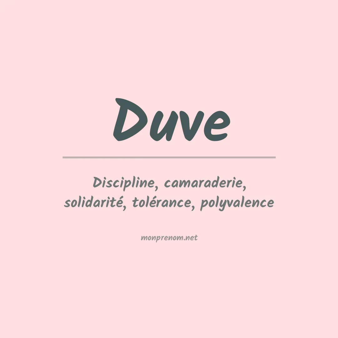 Signification du Prénom Duve Signification du Prénom Duve