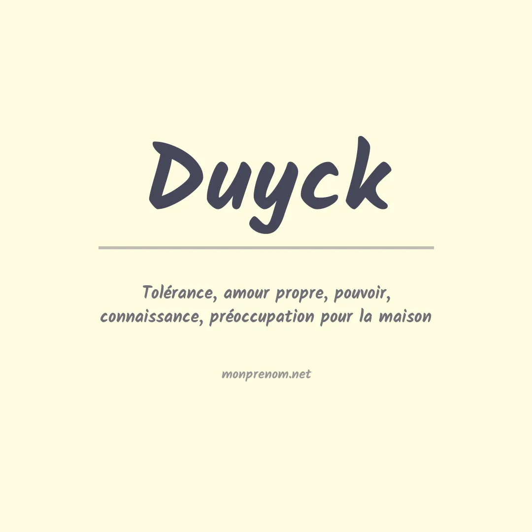 Signification du Prénom Duyck