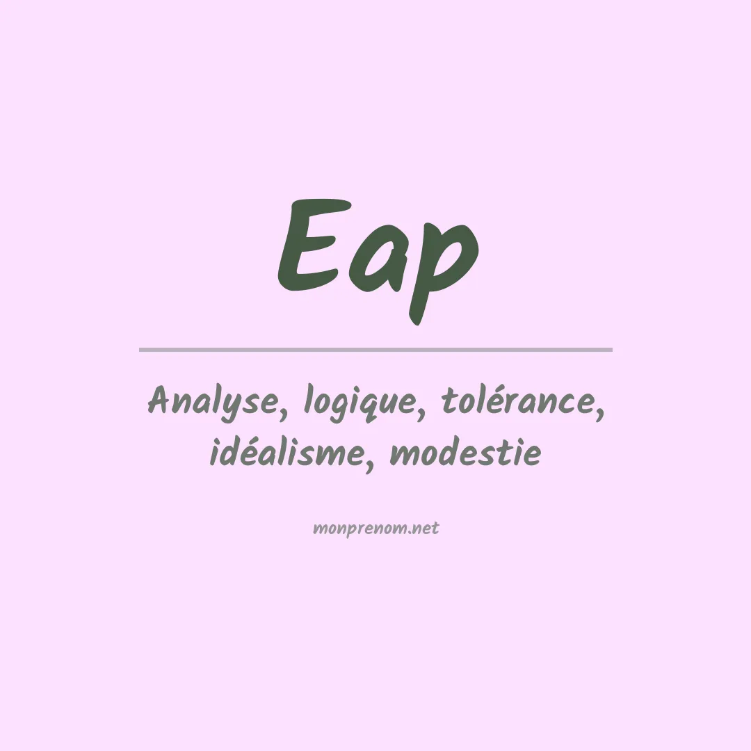 Signification du Prénom Eap Signification du Prénom Eap