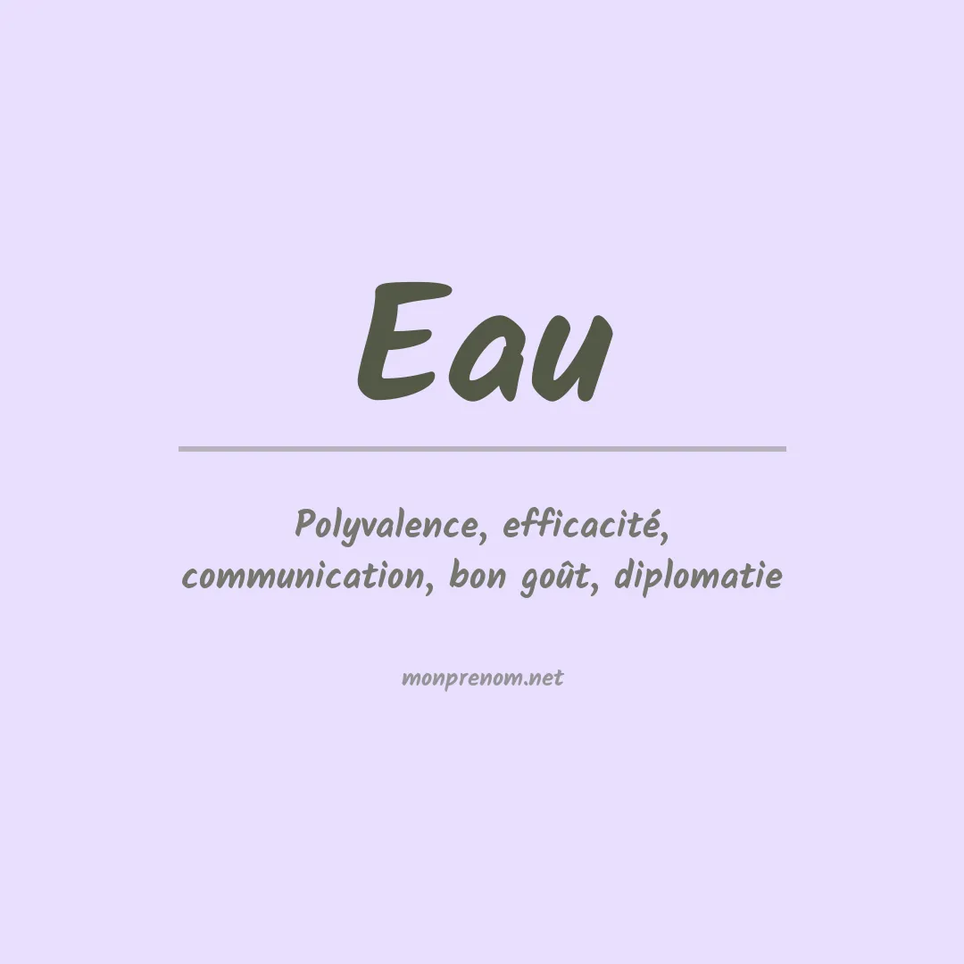 Signification du Prénom Eau Signification du Prénom Eau