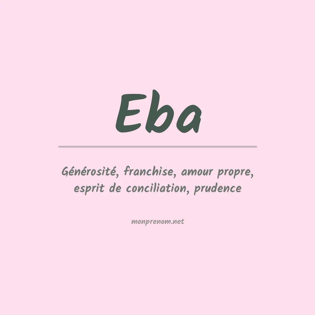 Signification du Prénom Eba