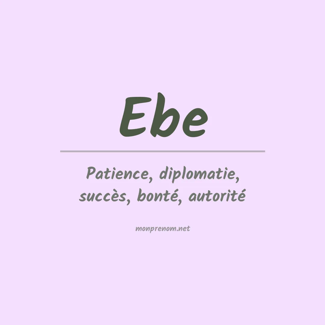Signification du Prénom Ebe