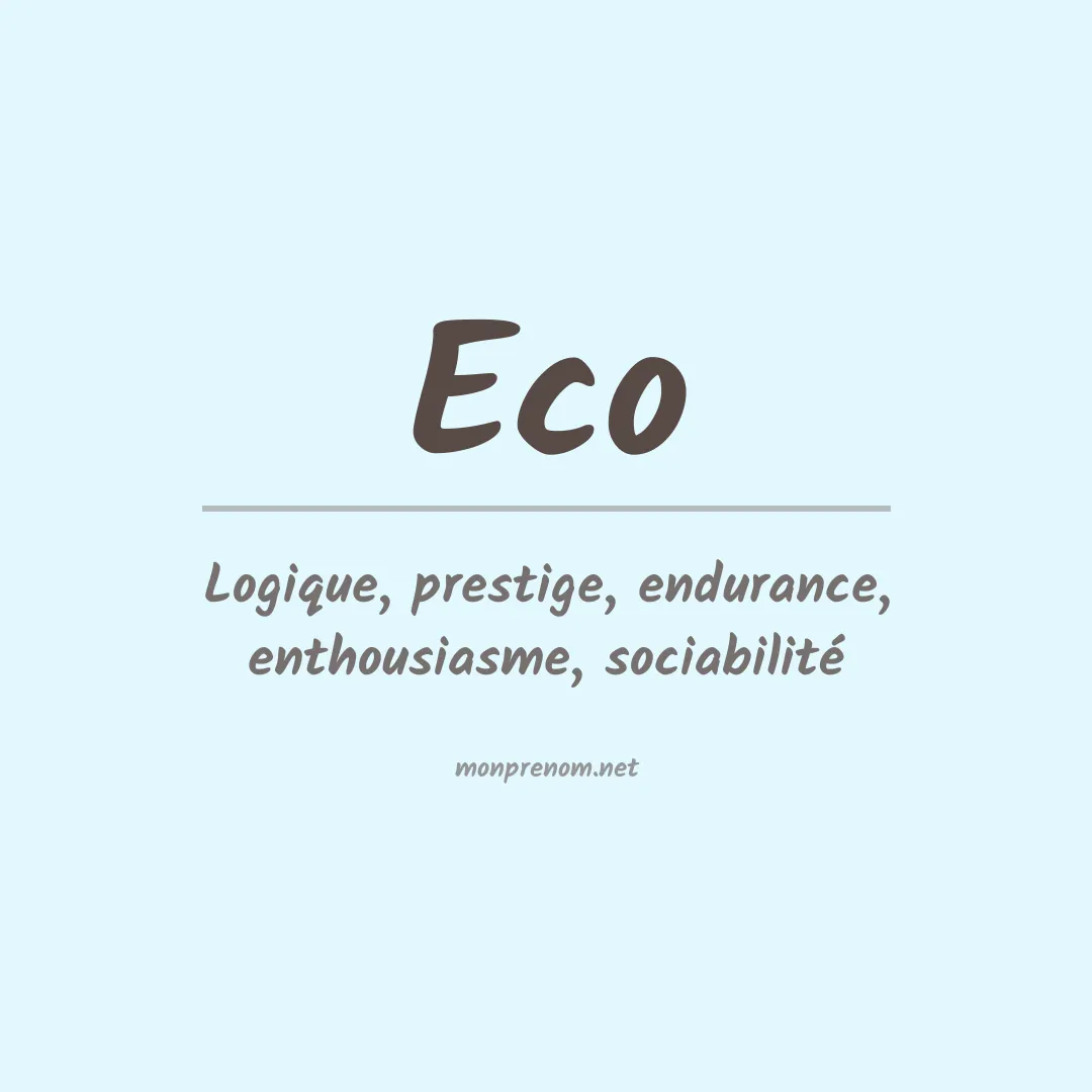 Signification du Prénom Eco
