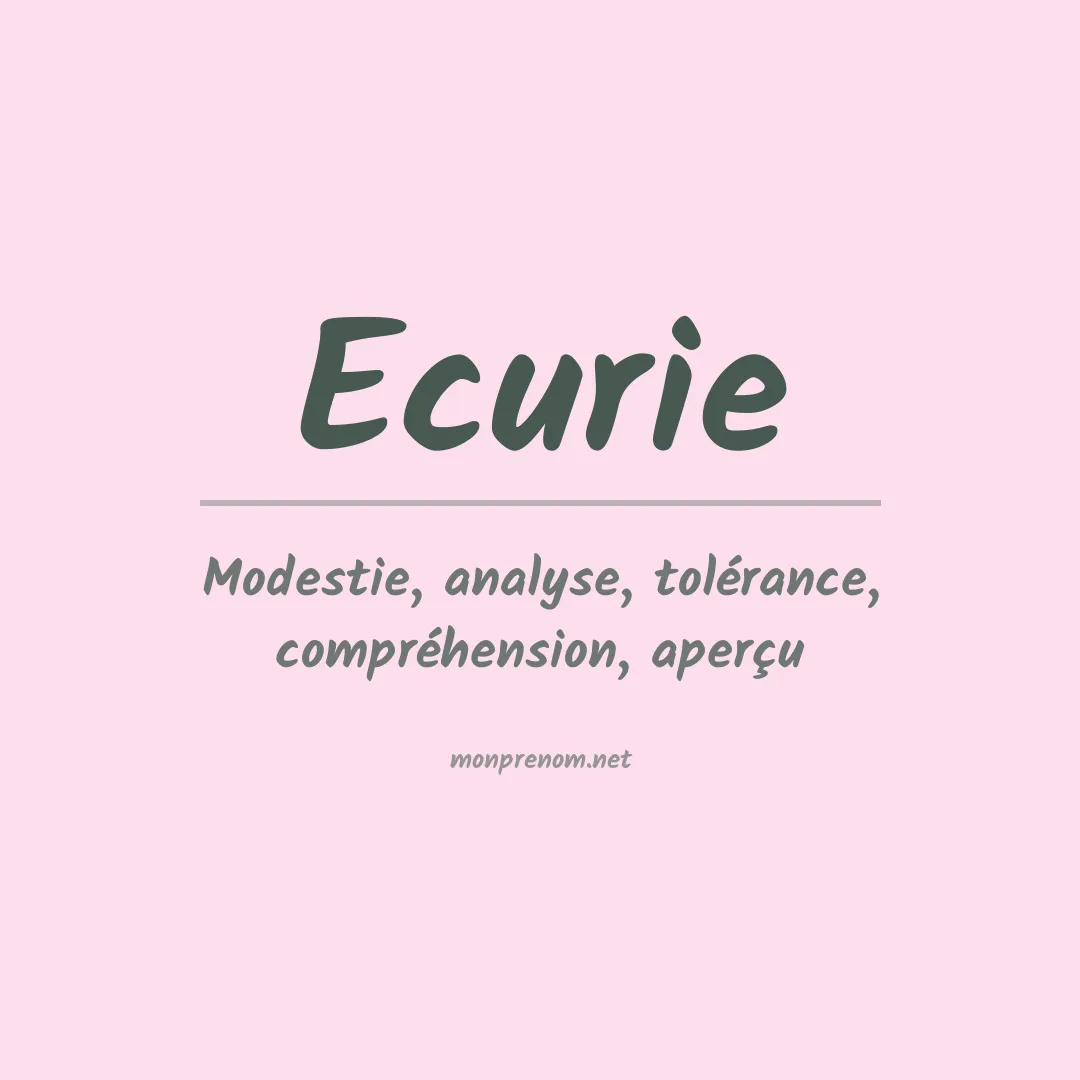 Signification du Prénom Ecurie Signification du Prénom Ecurie