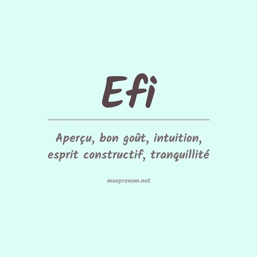 Signification du Prénom Efi Signification du Prénom Efi
