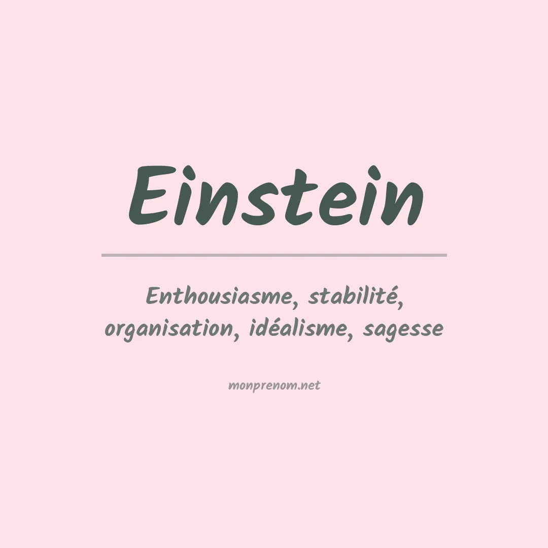 Signification du Prénom Einstein