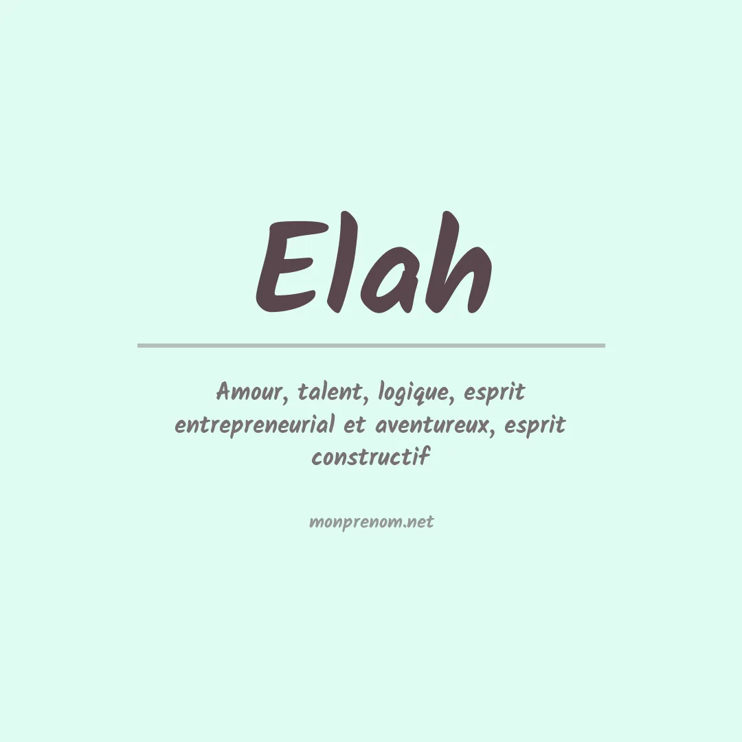 Signification du Prénom Elah Signification du Prénom Elah