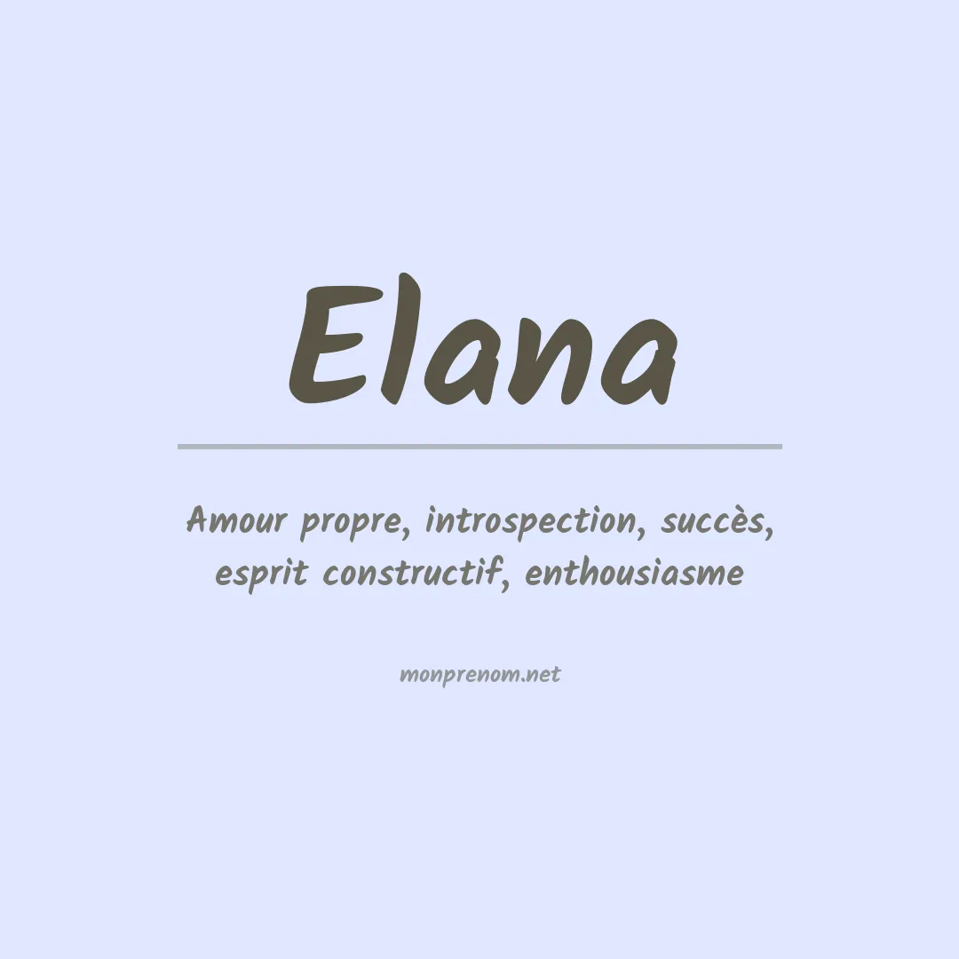 Signification du Prénom Elana