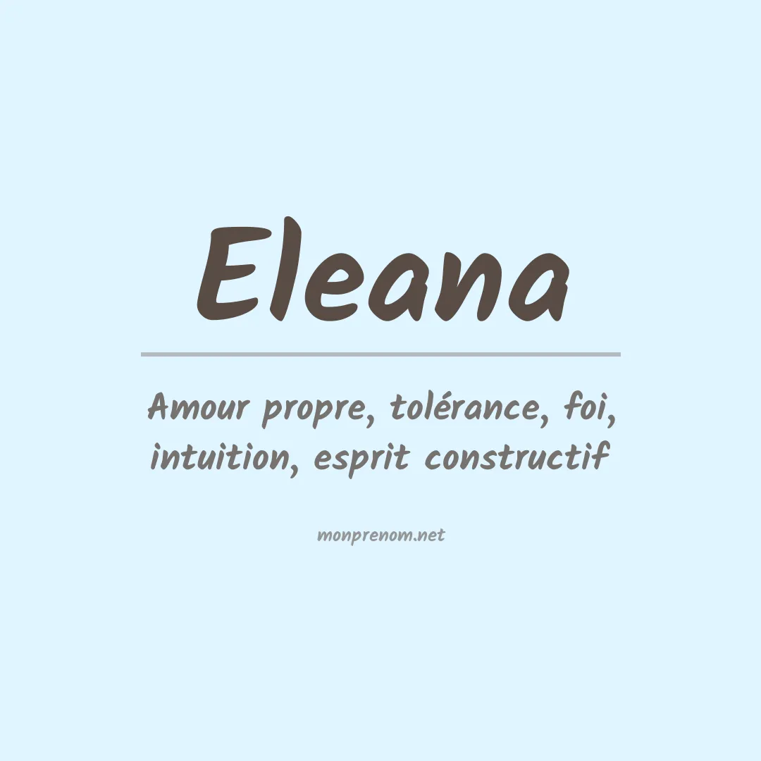 Signification du Prénom Eleana