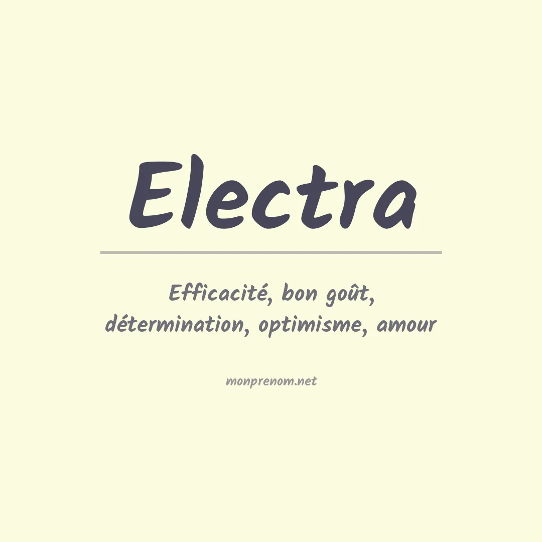 Signification du Prénom Electra