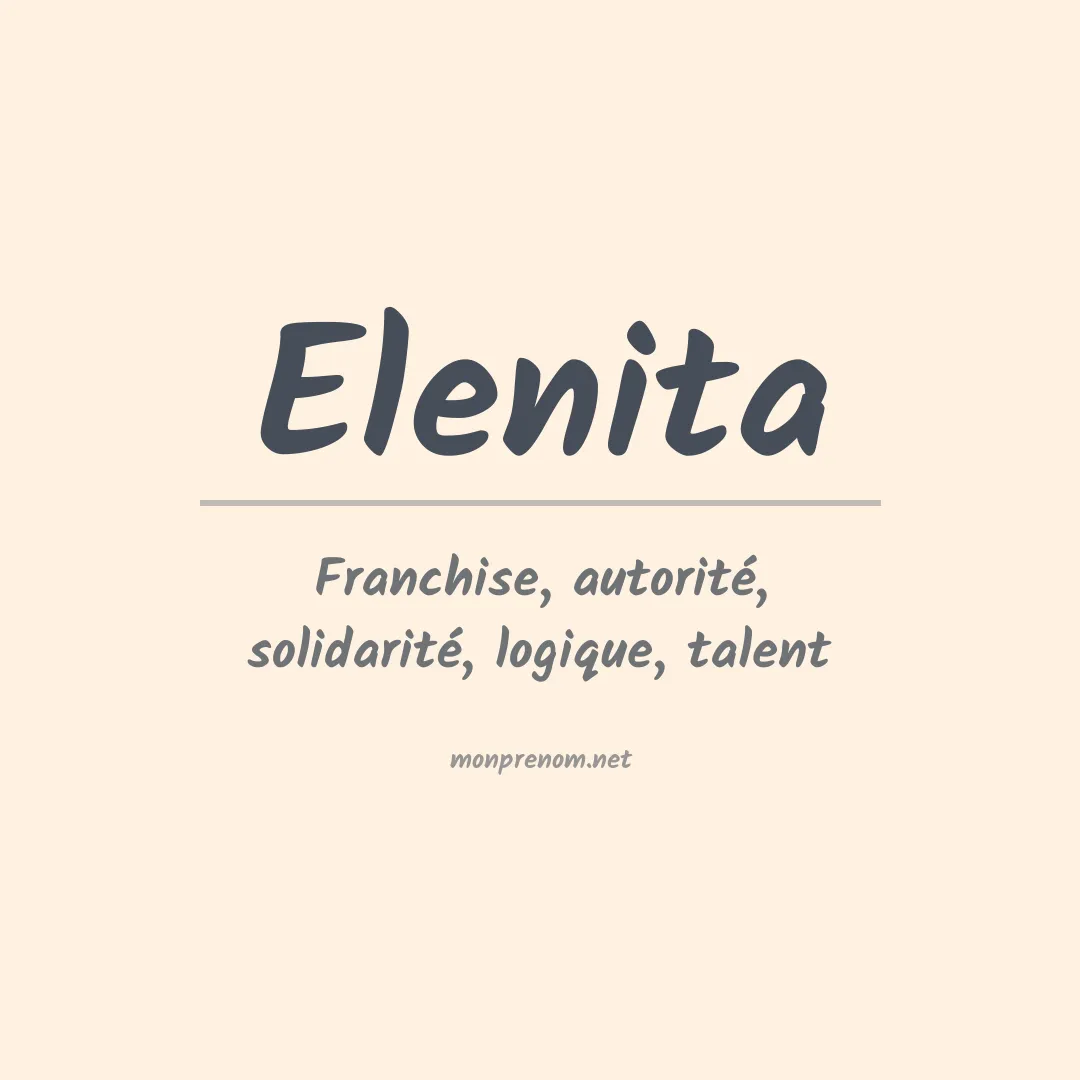 Signification du Prénom Elenita Signification du Prénom Elenita
