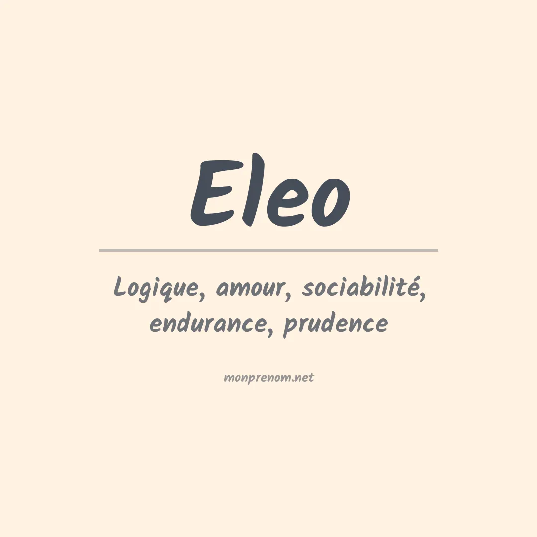 Signification du Prénom Eleo