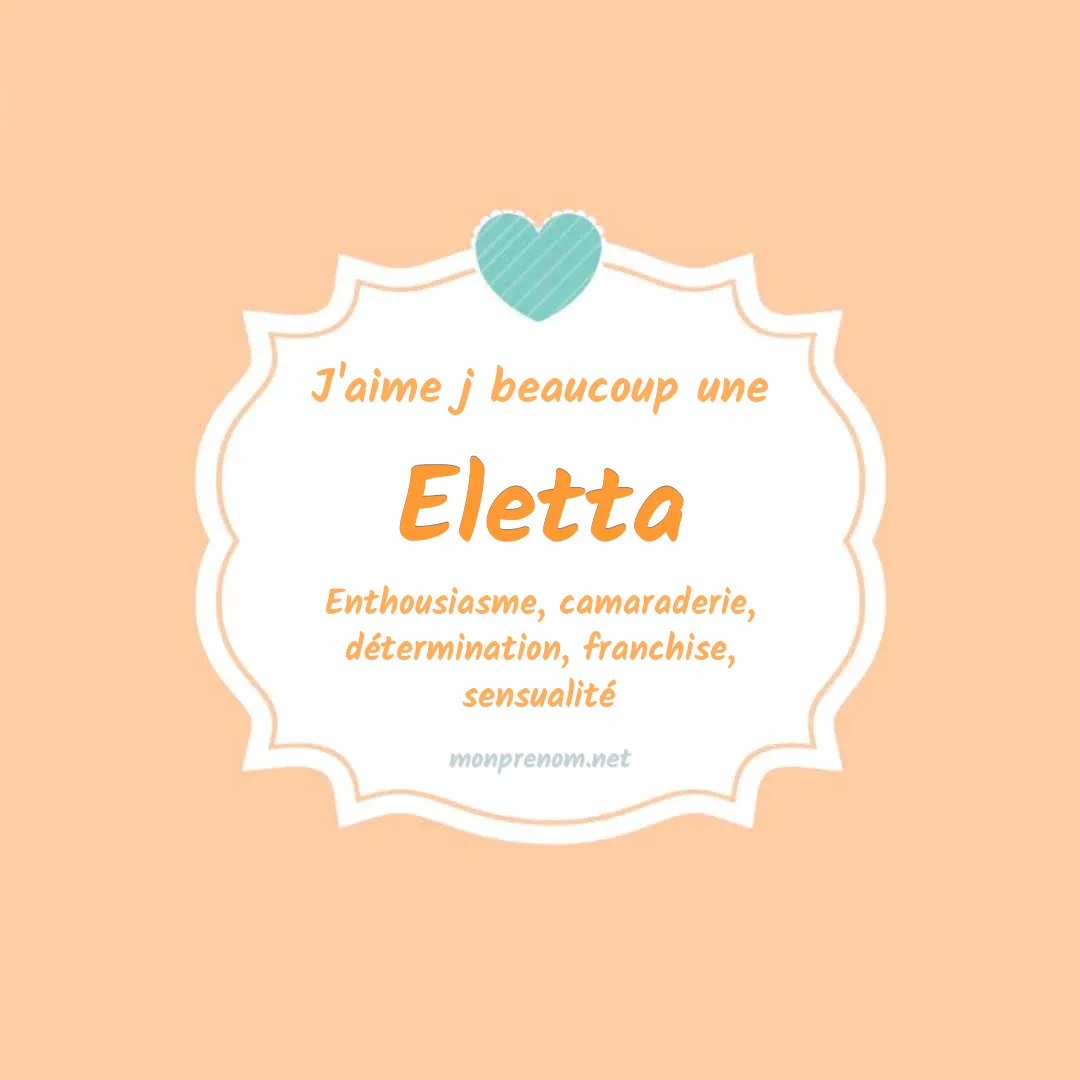 j'aime beaucoup Eletta