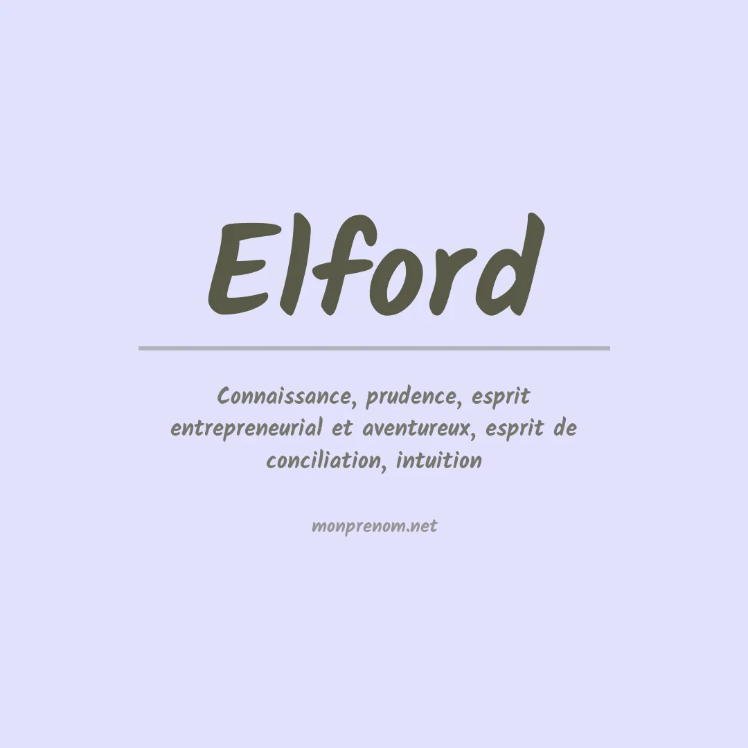 Signification du Prénom Elford