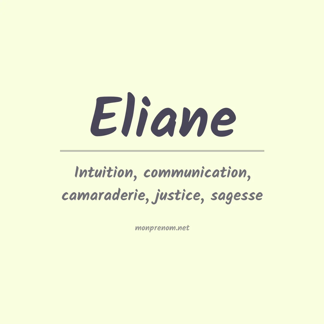 Signification du Prénom Eliane