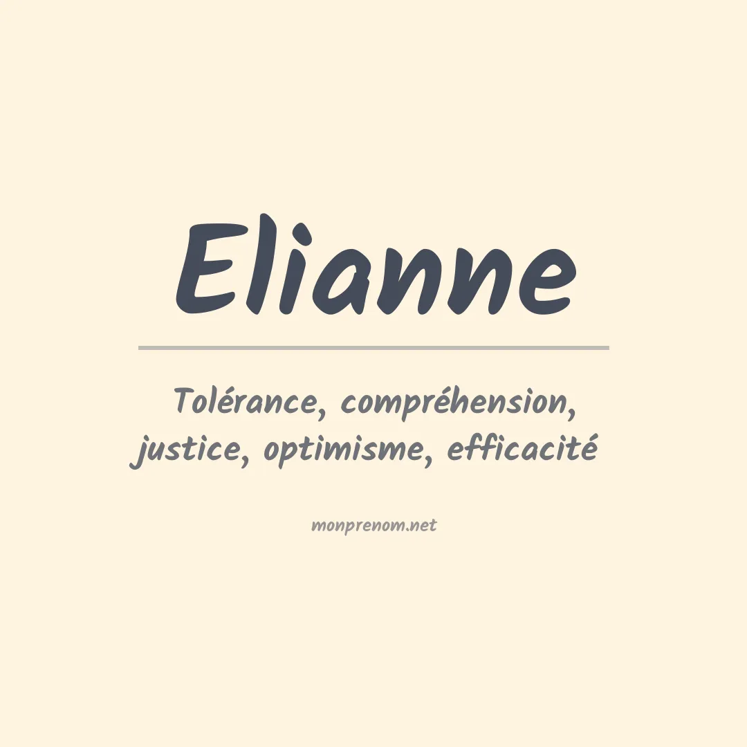 Signification du Prénom Elianne