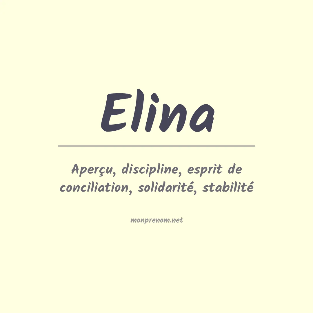 Signification du Prénom Elina