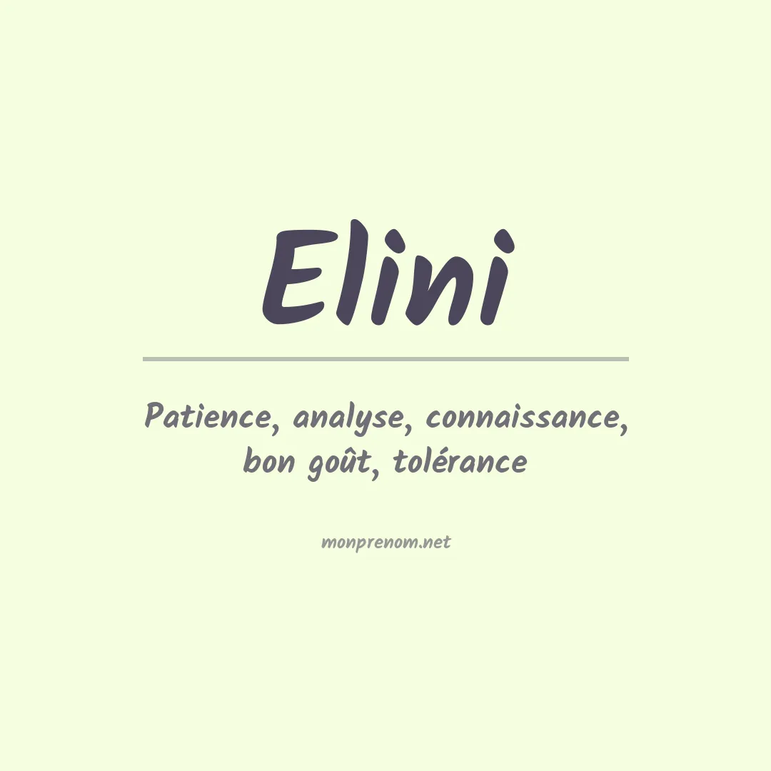 Signification du Prénom Elini Signification du Prénom Elini