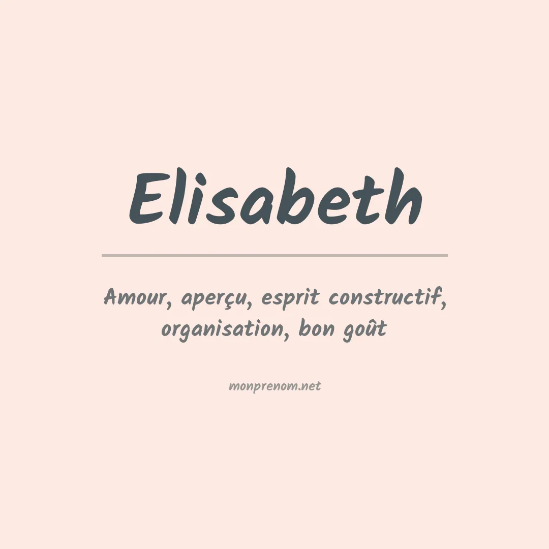 Signification du Prénom Elisabeth