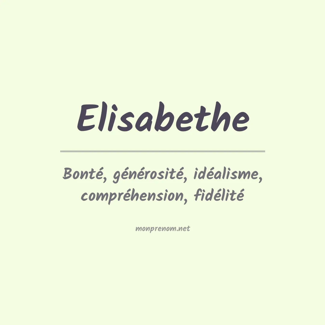 Signification du Prénom Elisabethe