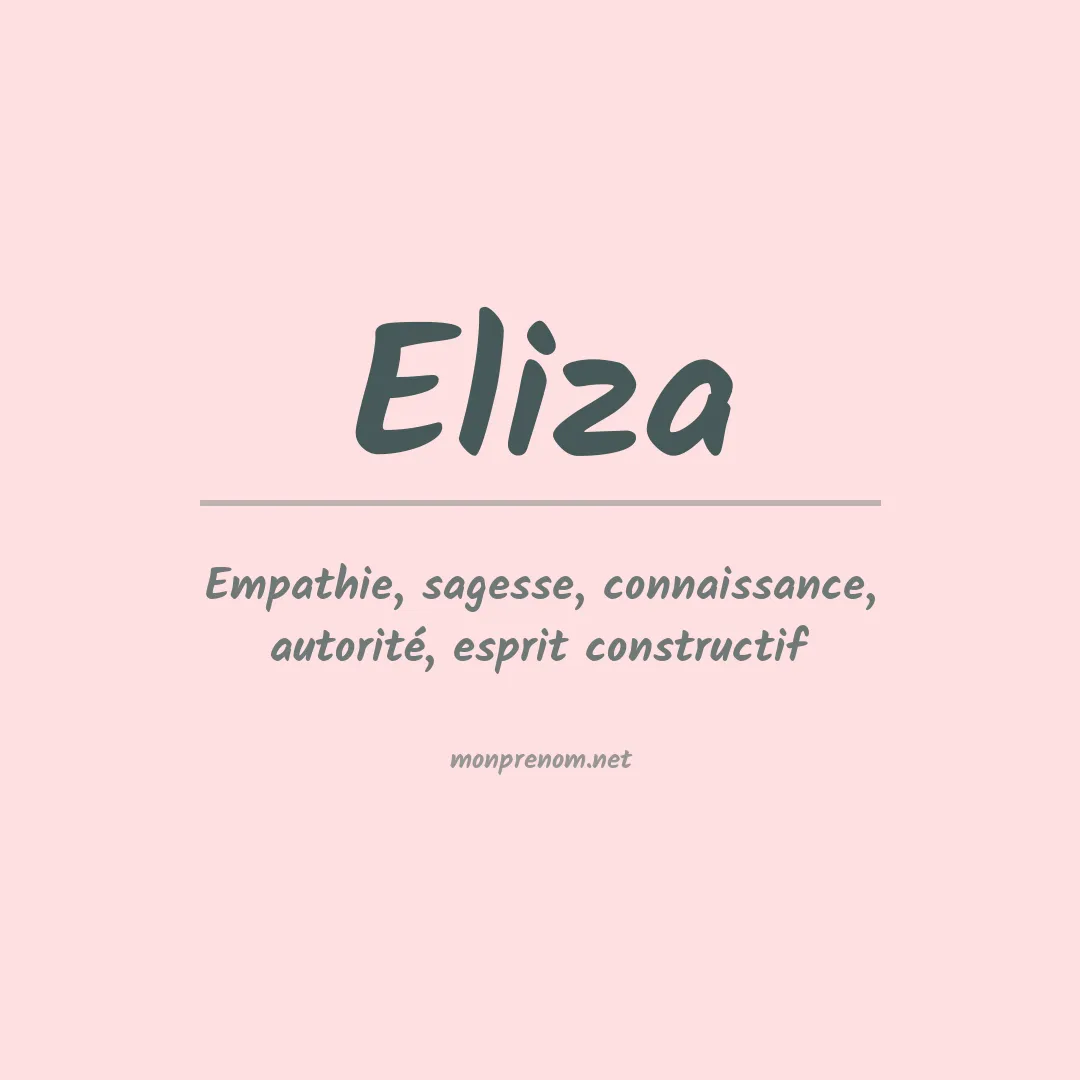 Signification du Prénom Eliza