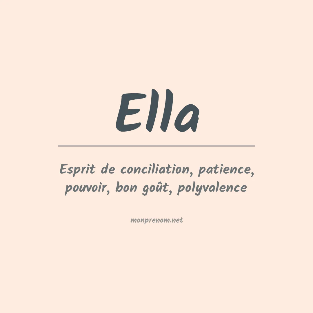 Signification du Prénom Ella