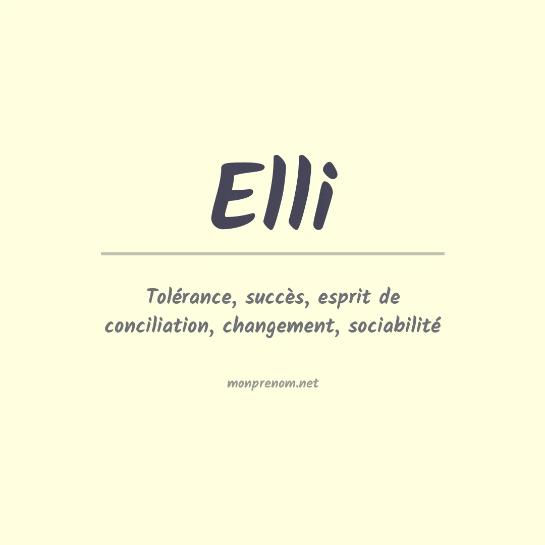 Signification du Prénom Elli