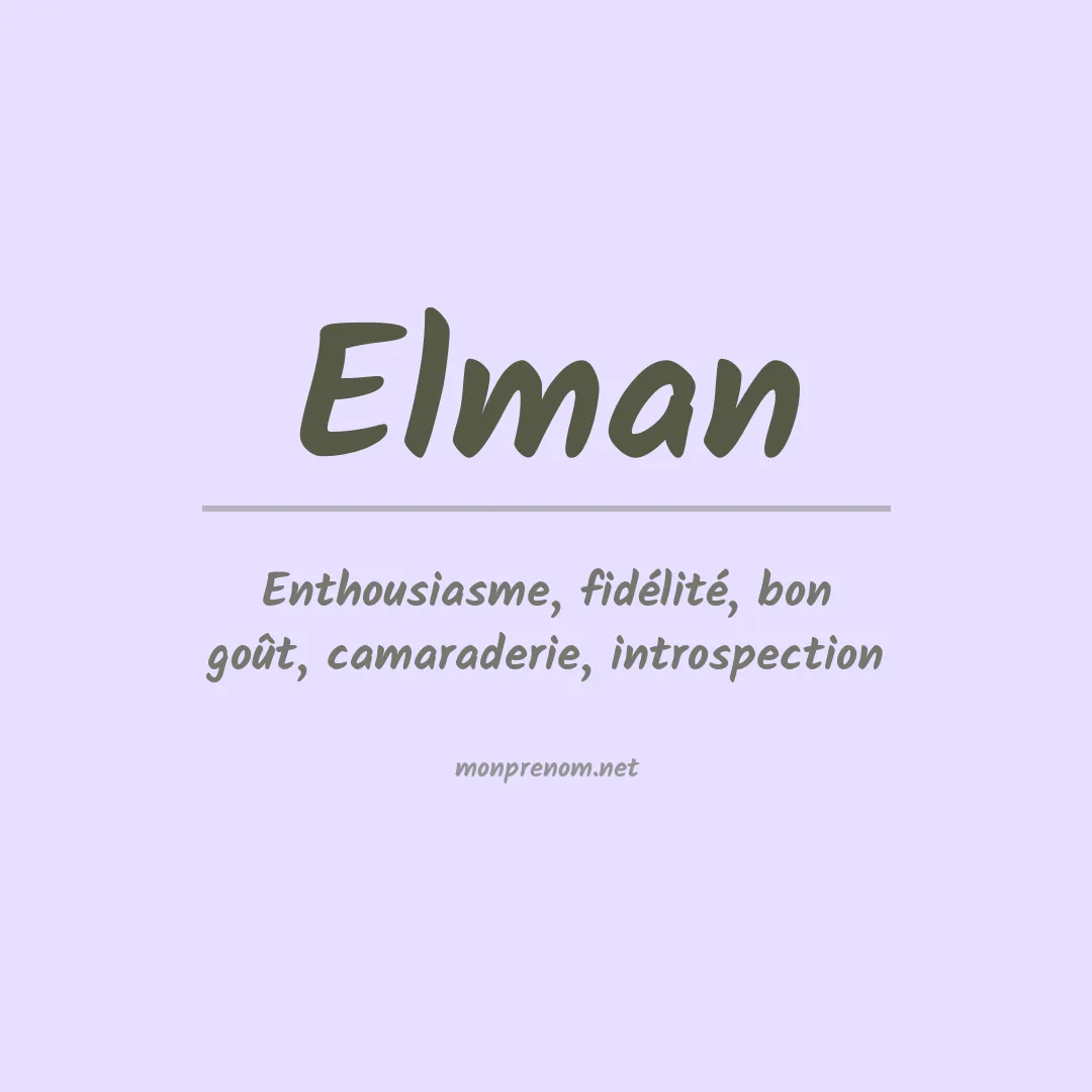 Signification du Prénom Elman
