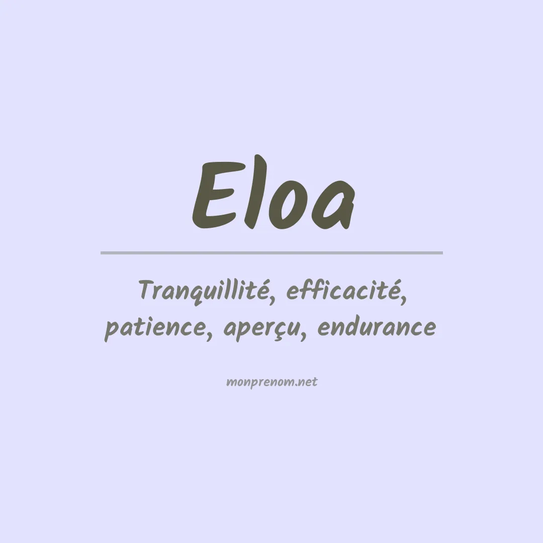 Signification du Prénom Eloa