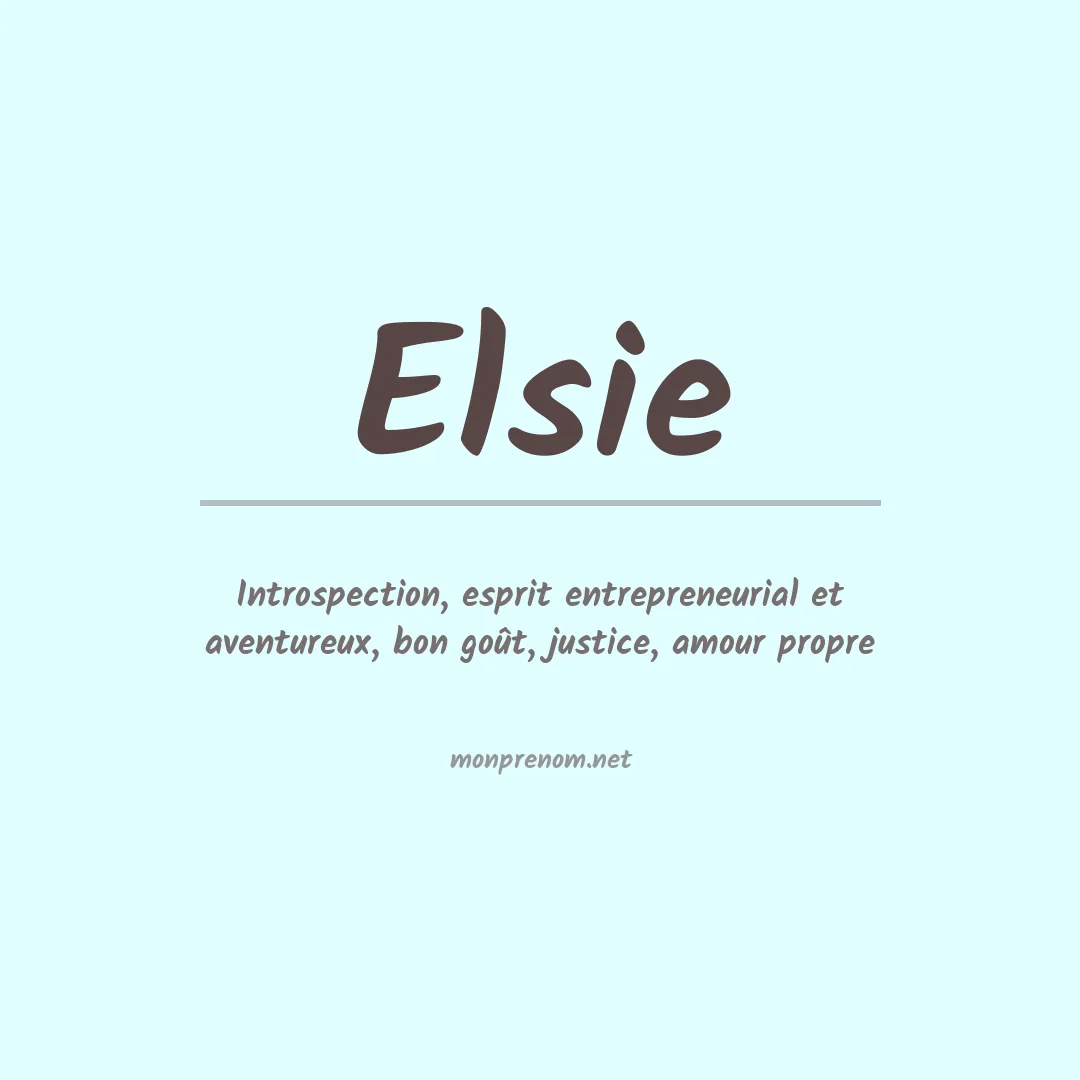 Signification du Prénom Elsie
