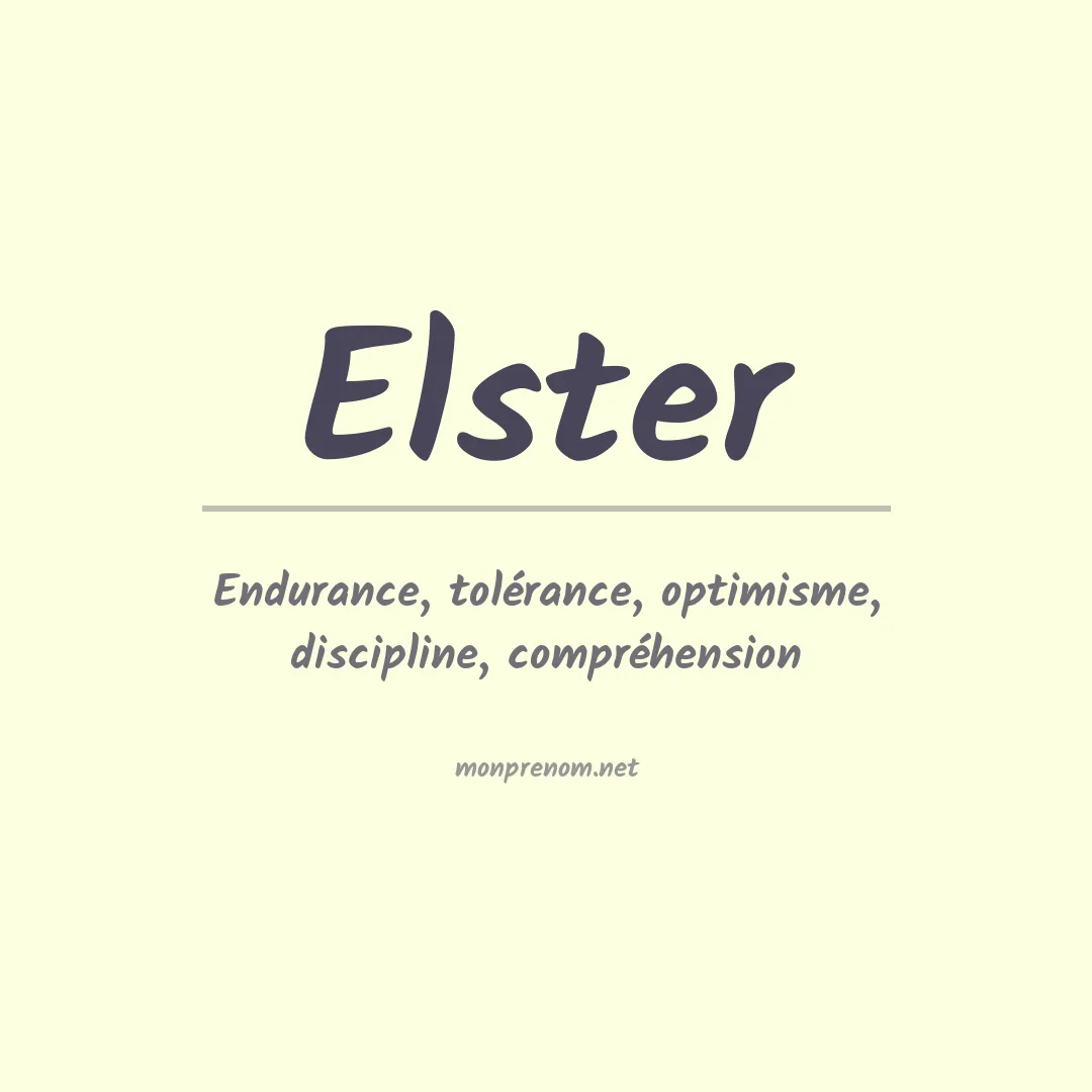 Signification du Prénom Elster