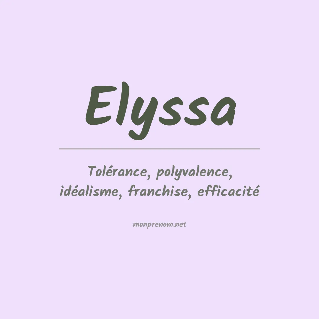 Signification du Prénom Elyssa